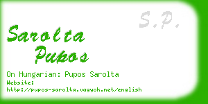 sarolta pupos business card